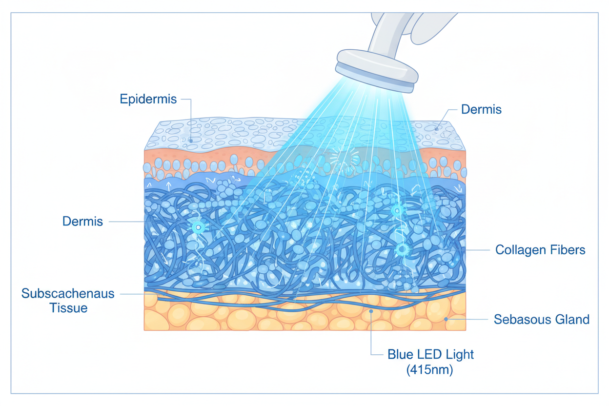 Física da luz azul: o que acontece quando entra na pele