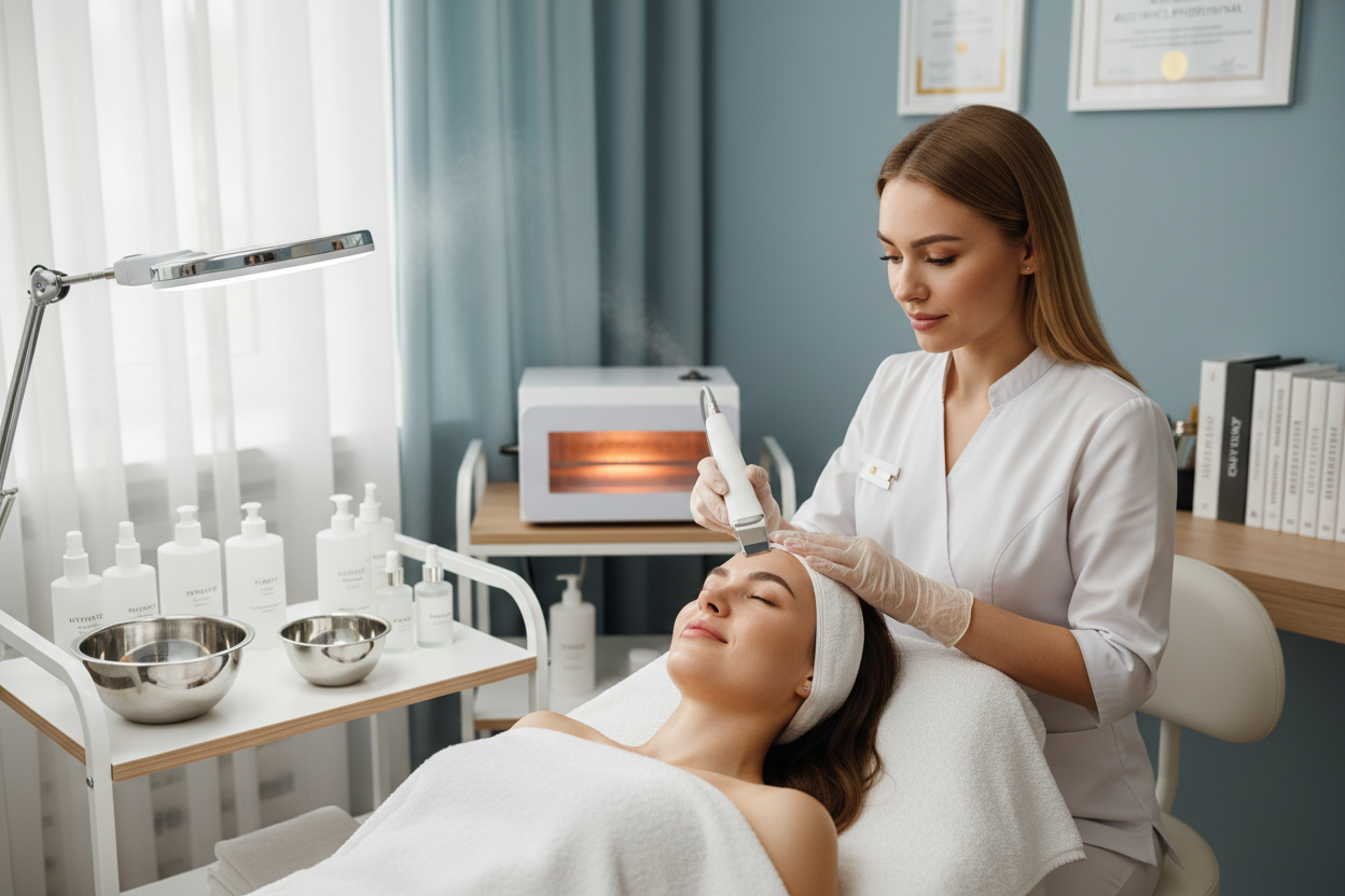 Para Além do Brilho: A Ciência Oculta por Trás de uma Limpeza de Pele de Alta Performance